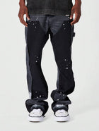 Flare Carpenter Paint Jeans - Black